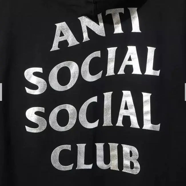 Anti Social Social Club ASSC Sin City Hooded Sweatshirt Hoodie Black Silver 黑色銀字
