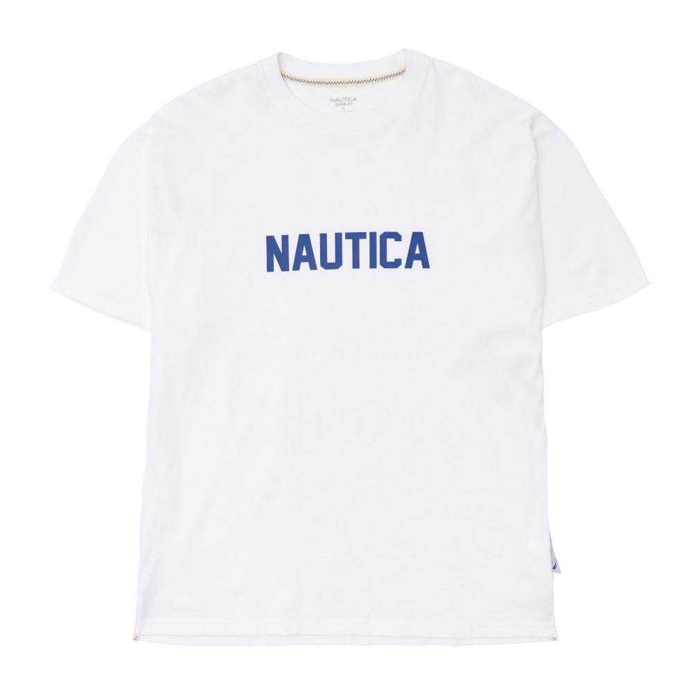 Nautica KR Slogan Basic Logo Tee Black Blue Carol Navy White