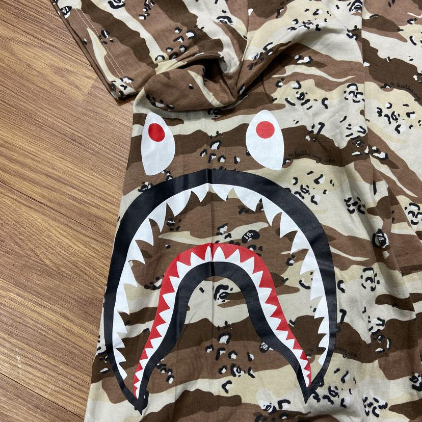 A Bathing Ape (BAPE) OG Camo Side Shark Tee SS Desert Camo (Display Item)