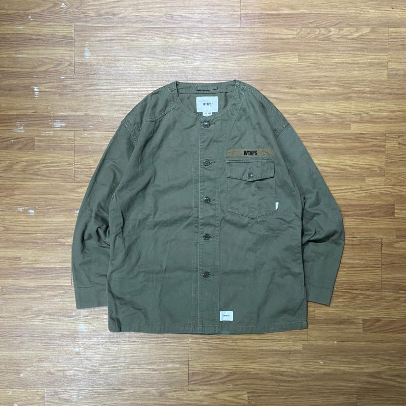 シャツ WTAPS SCOUT DARK OLIVE XL WTAPS SCOUT LS SHIRT / COTTON. TWILL (Made in Japan) Olive Drab