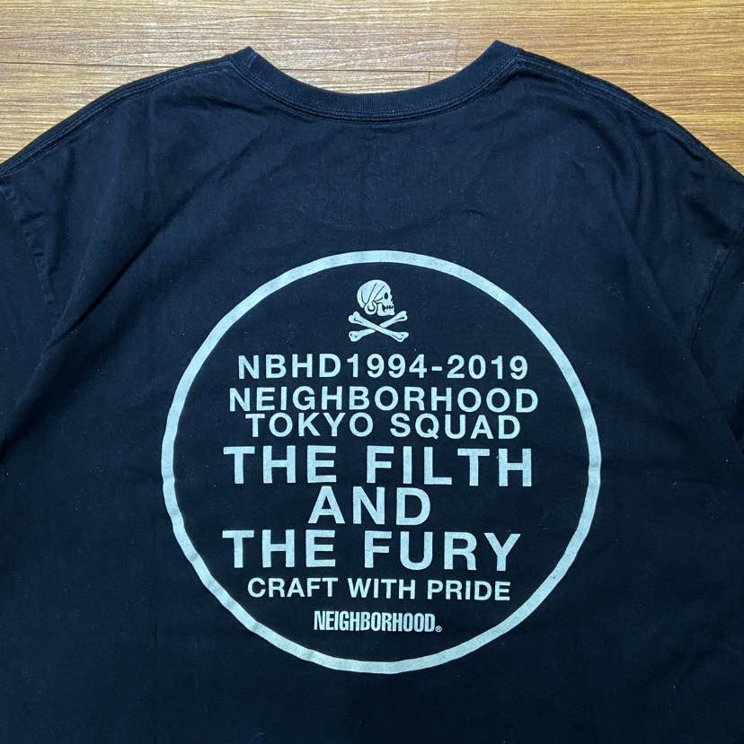 NEIGHBORHOOD THE FILTH AND THE FURY TEE (植毛絨字) Black (Used)
