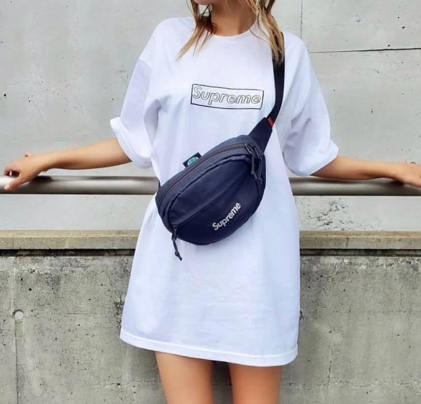 Supreme x Kaws Chalk Box Logo Tee Black White
