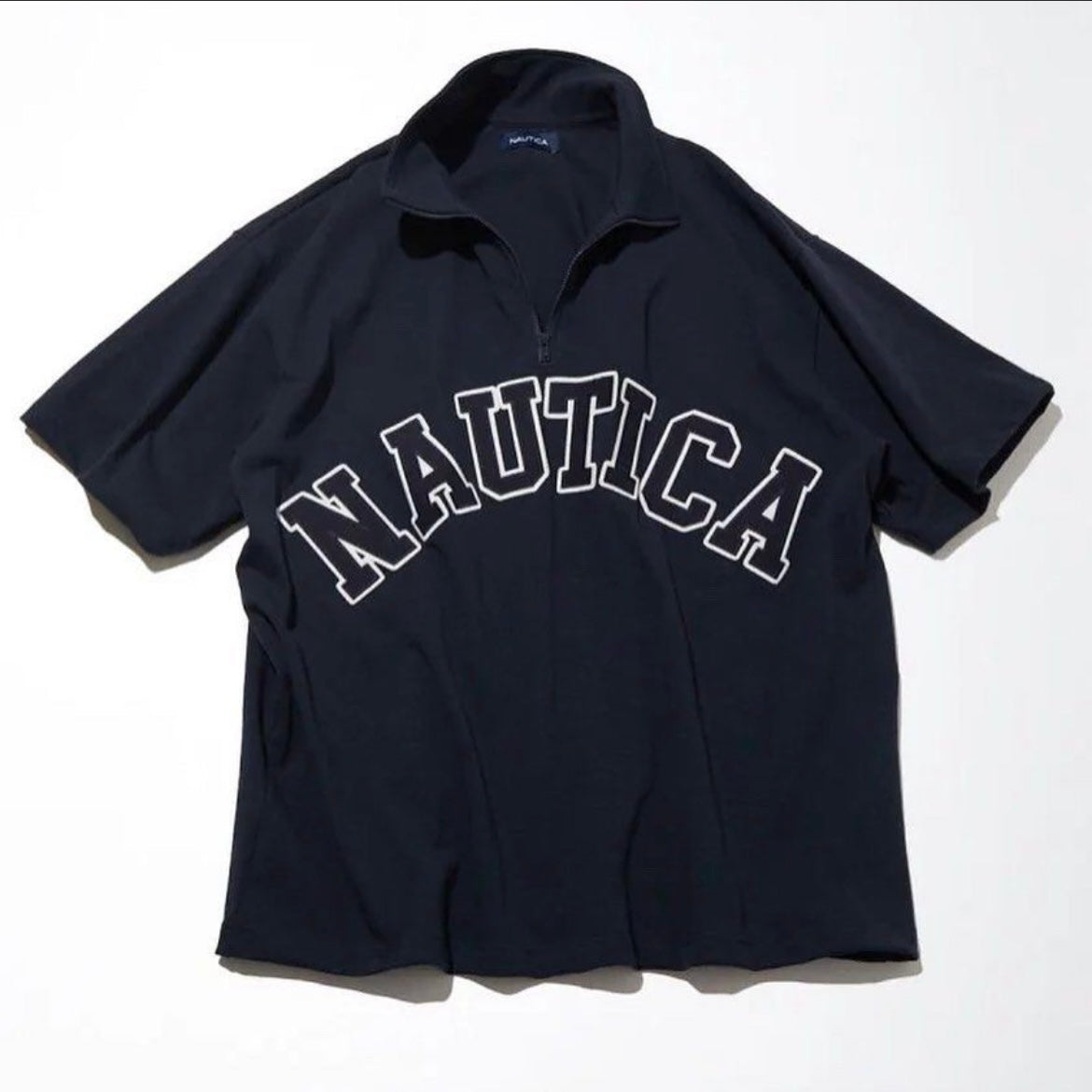 Nautica JP Arch Logo Half Zip SS Tee