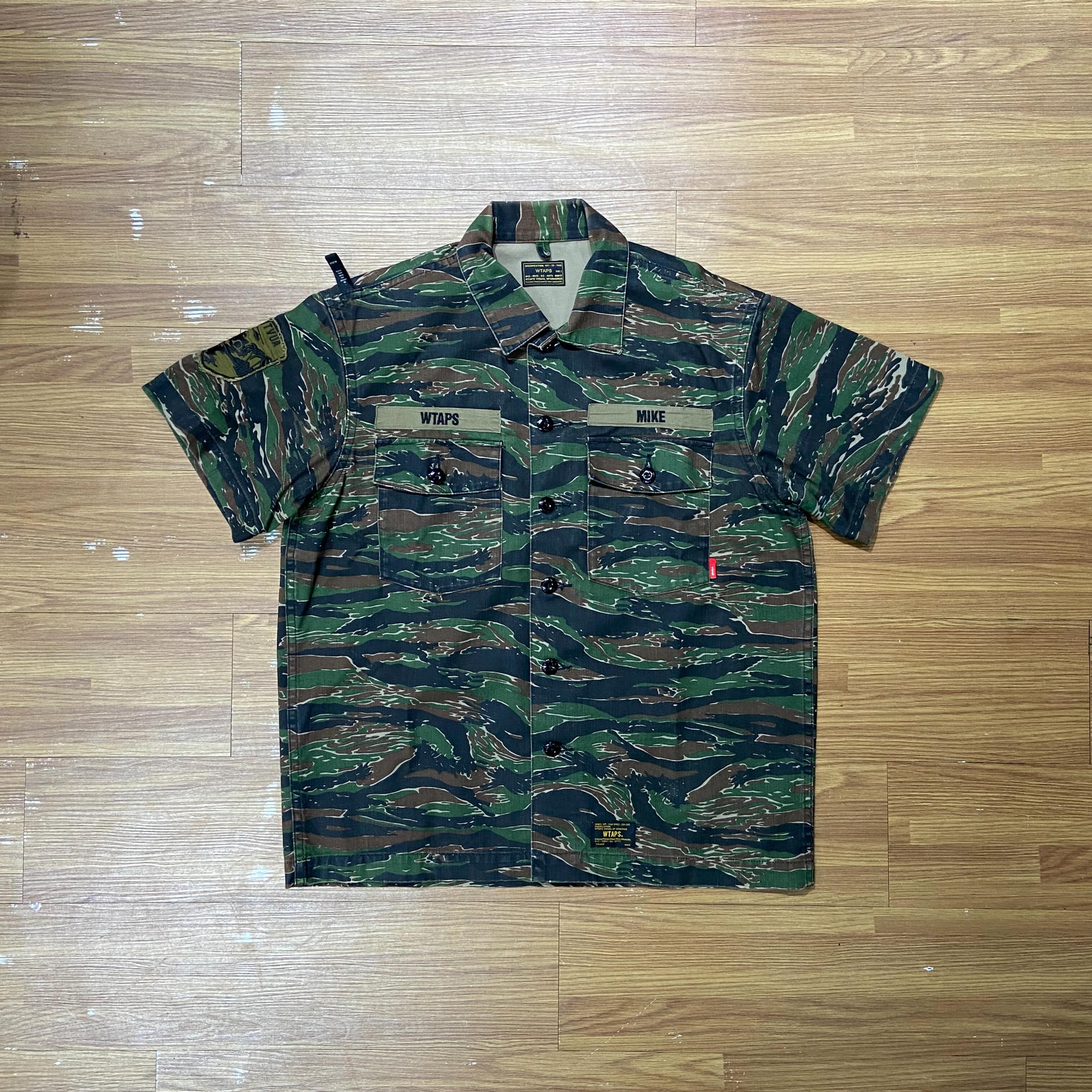WTAPS BUD SS 02 SHIRT / COTTON. TWILL. TIGER STRIPE (Made in Japan