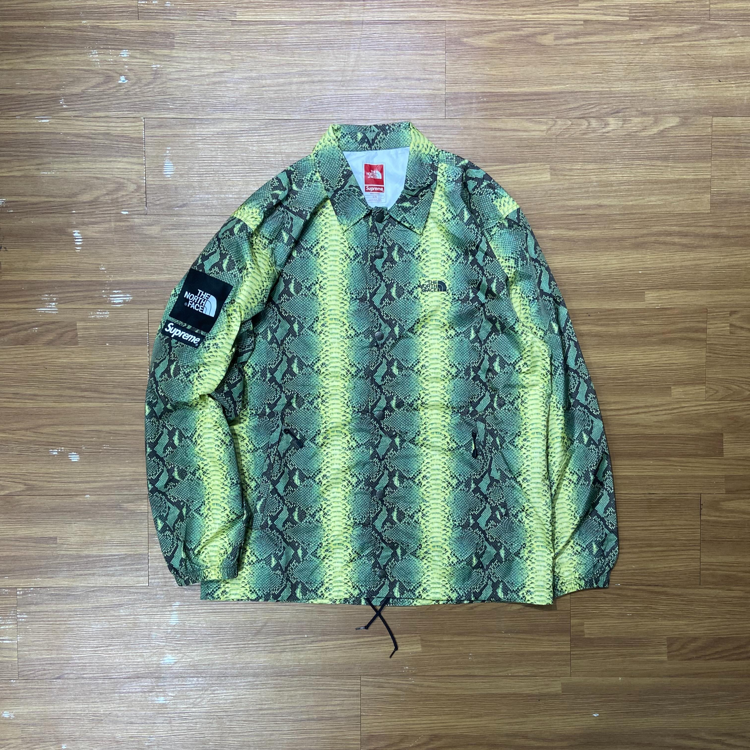 Supreme x The North Face SnakeSkin Taped Seam Coaches Jacket Green