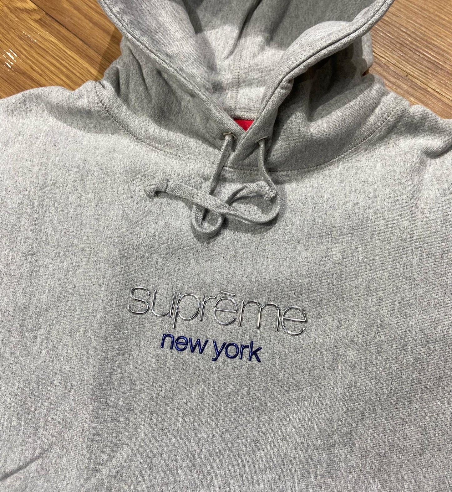 Supreme Chrome Classic Logo Hooded Sweatshirt Hoodie Grey
