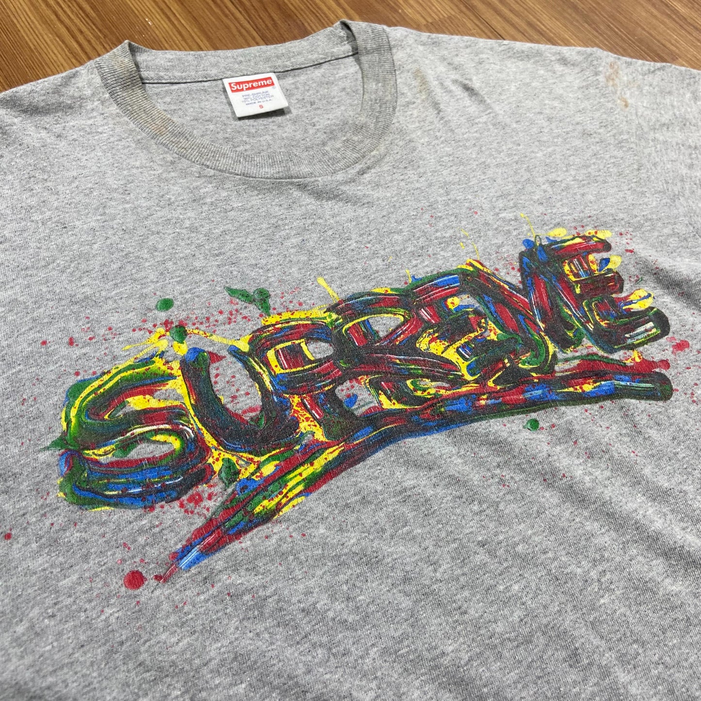 Supreme Paint Tee Heather Grey (Used)