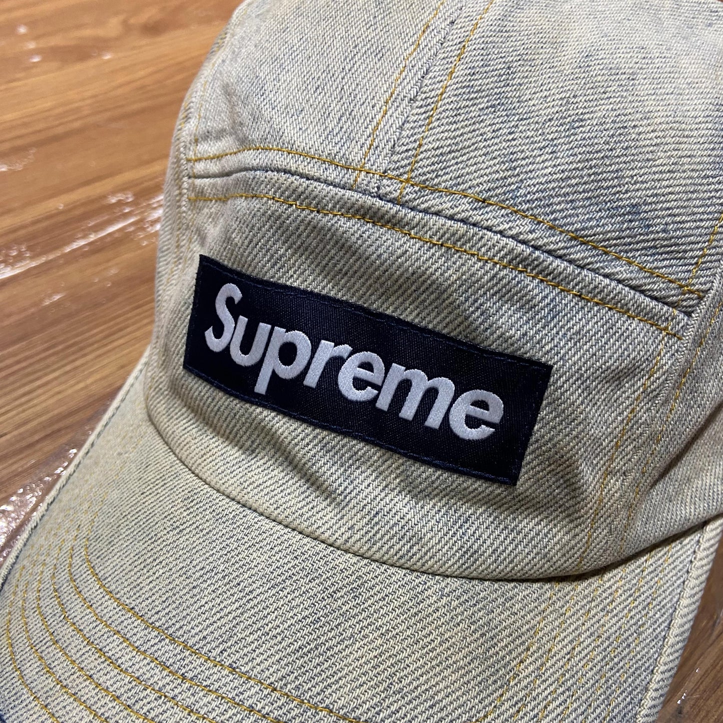 Supreme Washed Chino Twill Camp Cap (Made in USA) Blue Jeans