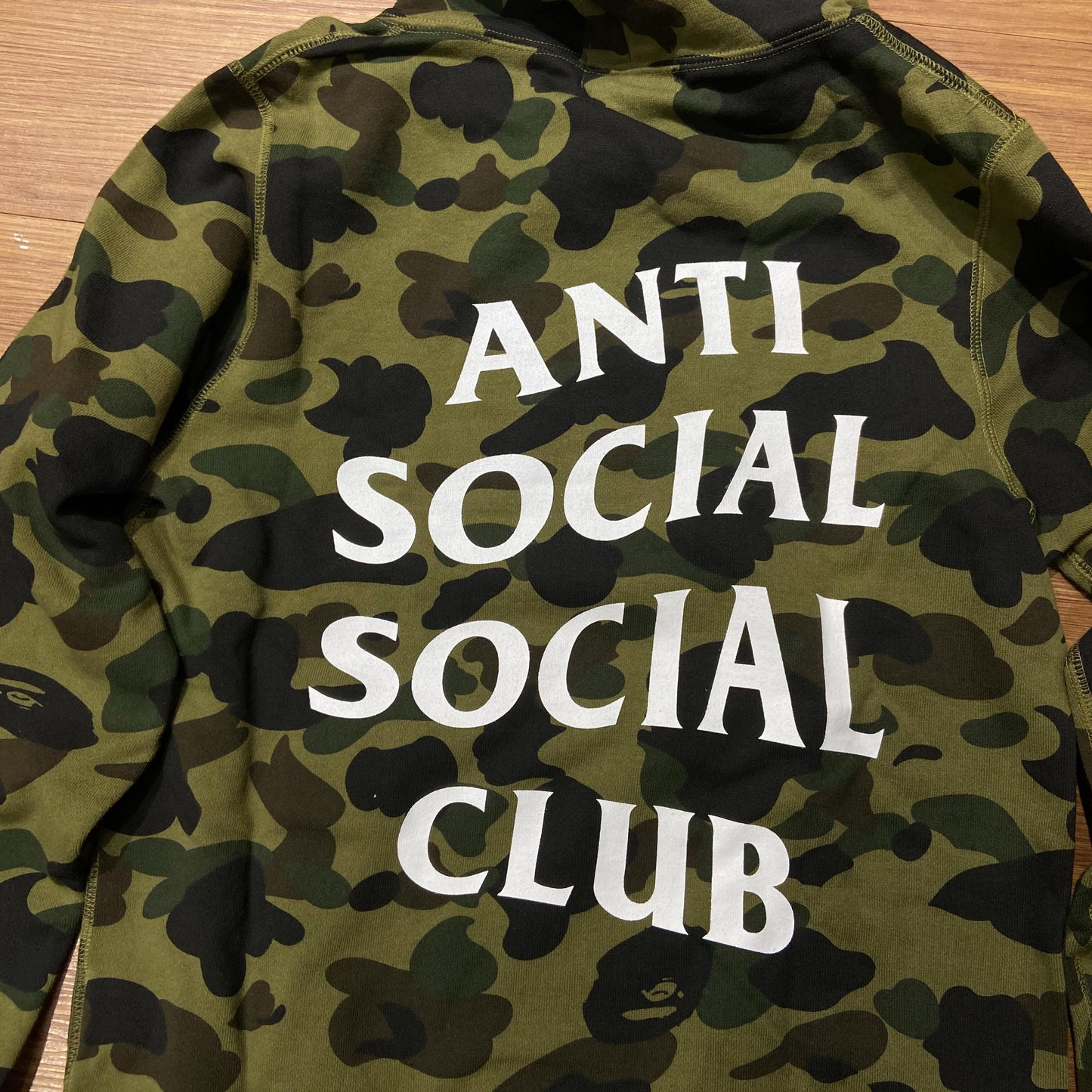 A Bathing Ape (BAPE) x Anti Social Social Club (ASSC) 1st Camo Hooded Sweatshirts Green Camo
