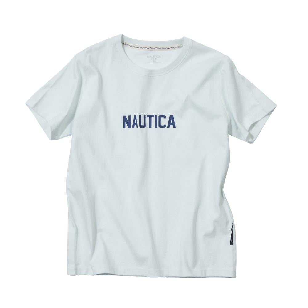 Nautica KR Slogan Basic Logo Tee Black Blue Carol Navy White
