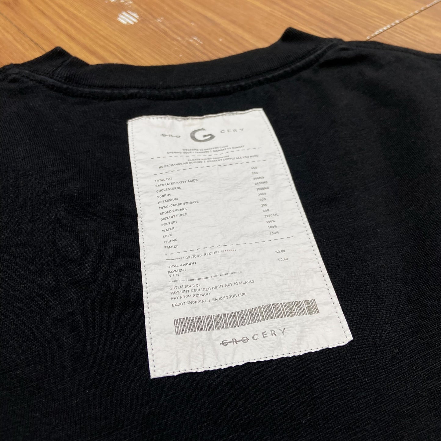 Grocery Bamboo Yard Invoice Tee Black (Display Item)