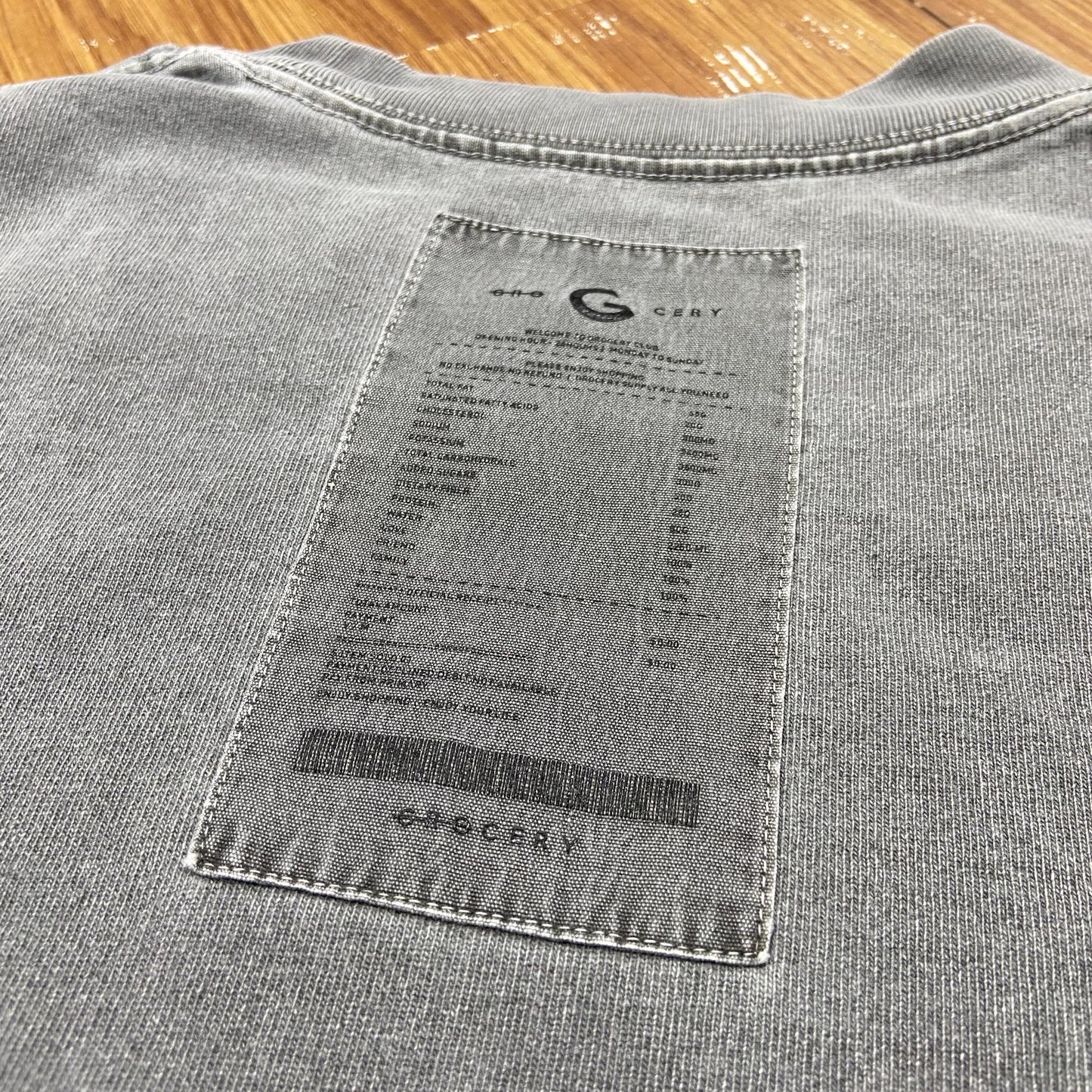 Grocery “Pigment Dyed” Invoice Pocket Tee Black (Display Item)