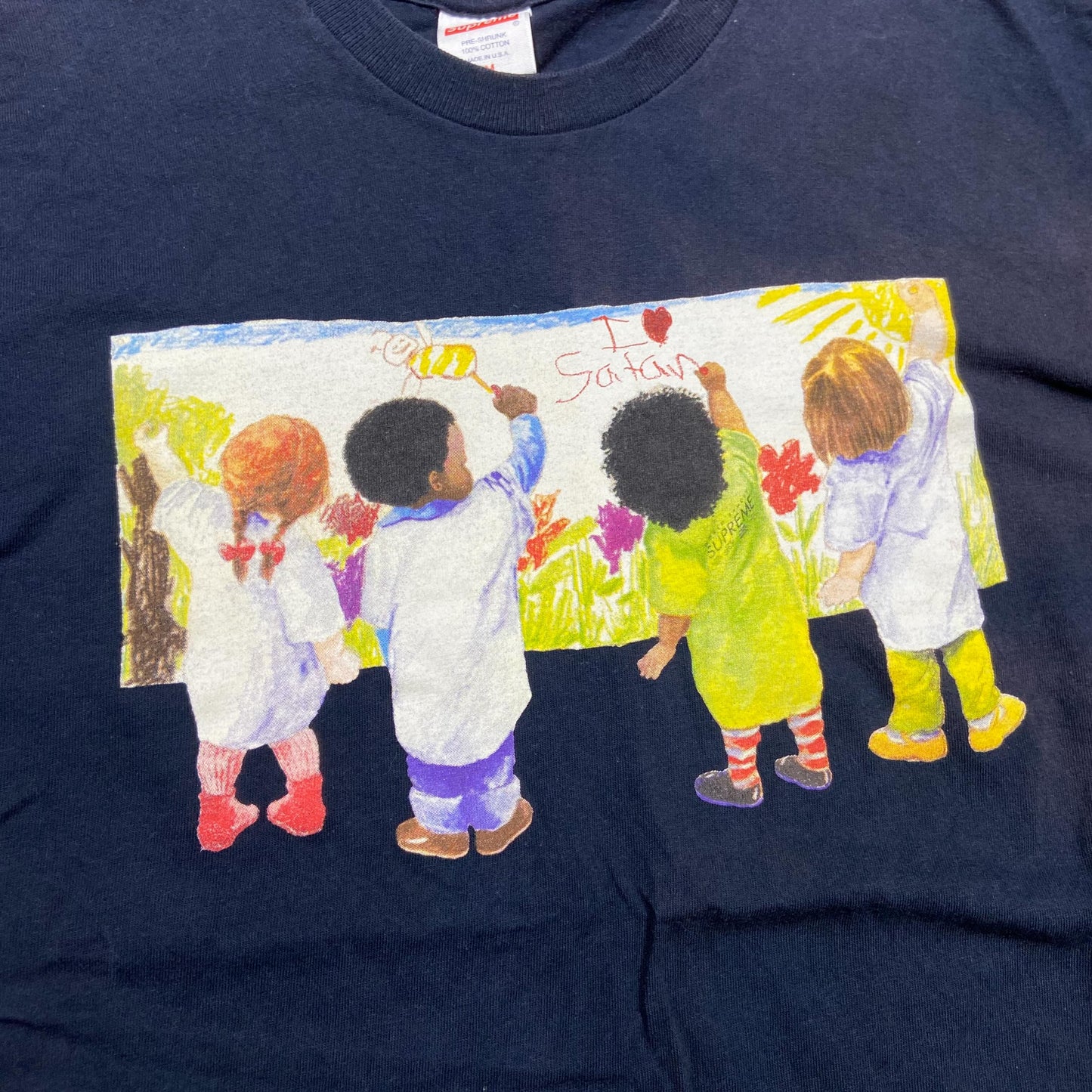 Supreme Kids Tee (Made in USA) Navy (Used)