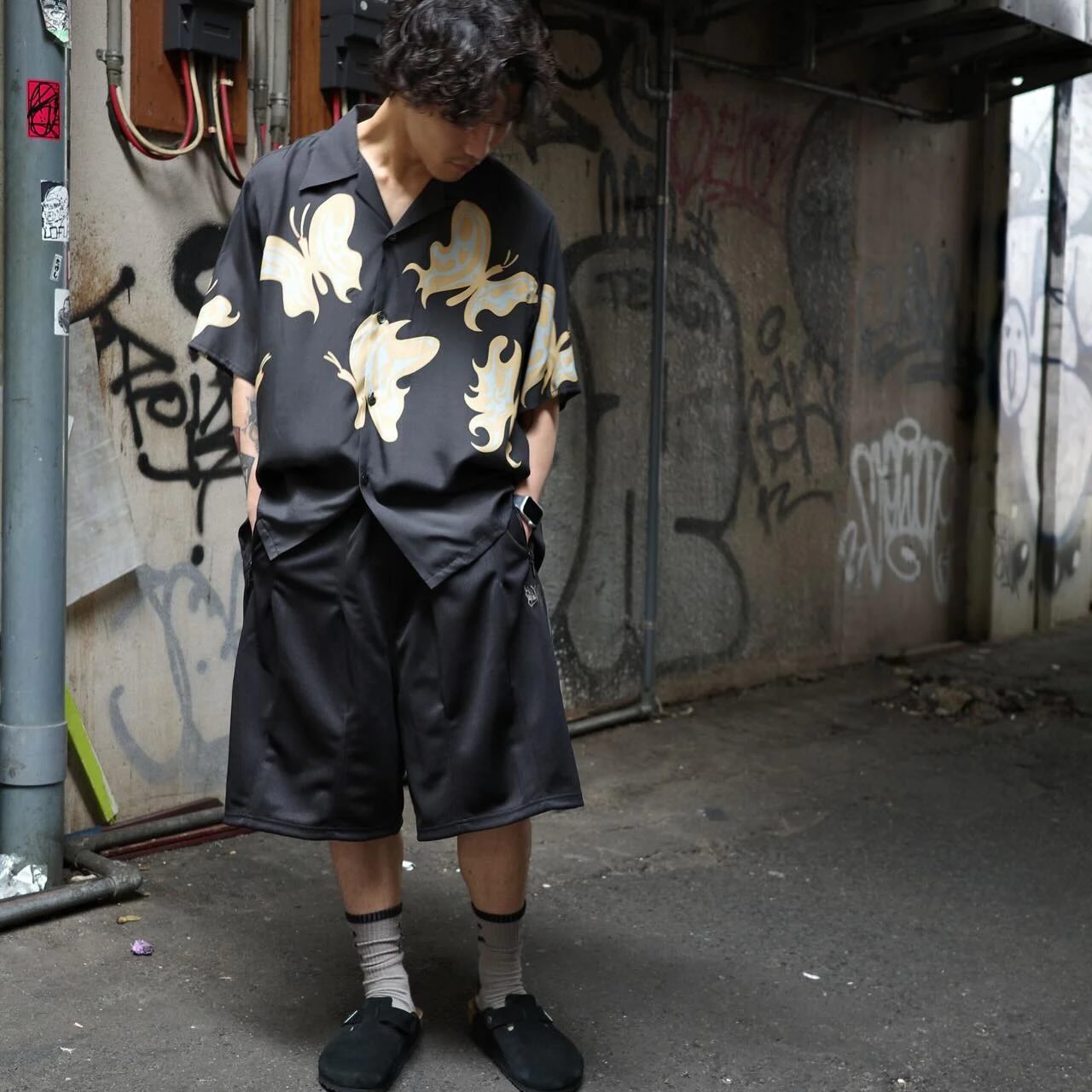 NEEDLES 別注 H.D. TRACK SHORTS / POLY SMOOTH Black (Display Item)