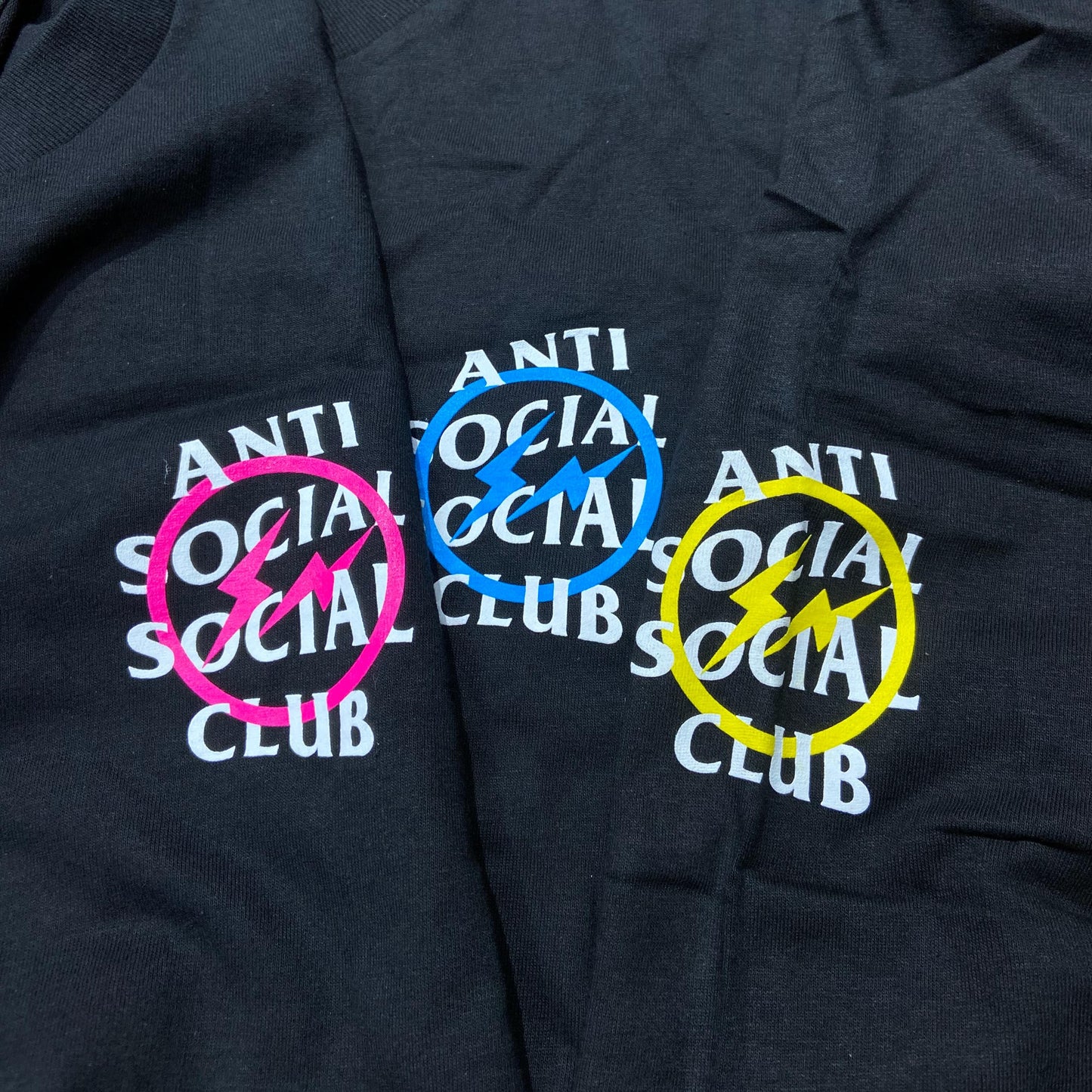Anti Social Social Club ASSC x Fragment Bolt Tee Black (Made In USA)