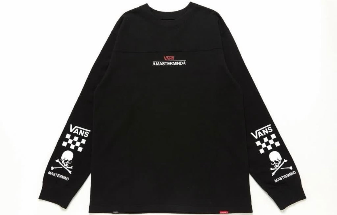 Mastermind Japan MMJ x Vans “OFF THE WALL” Tee LS Black Mastermind World MMW