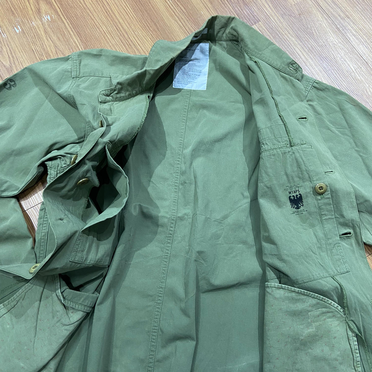 WTAPS BUDS LS SHIRT JACKET / COTTON. CANVAS (Made in Japan) Olive Drab (Used)