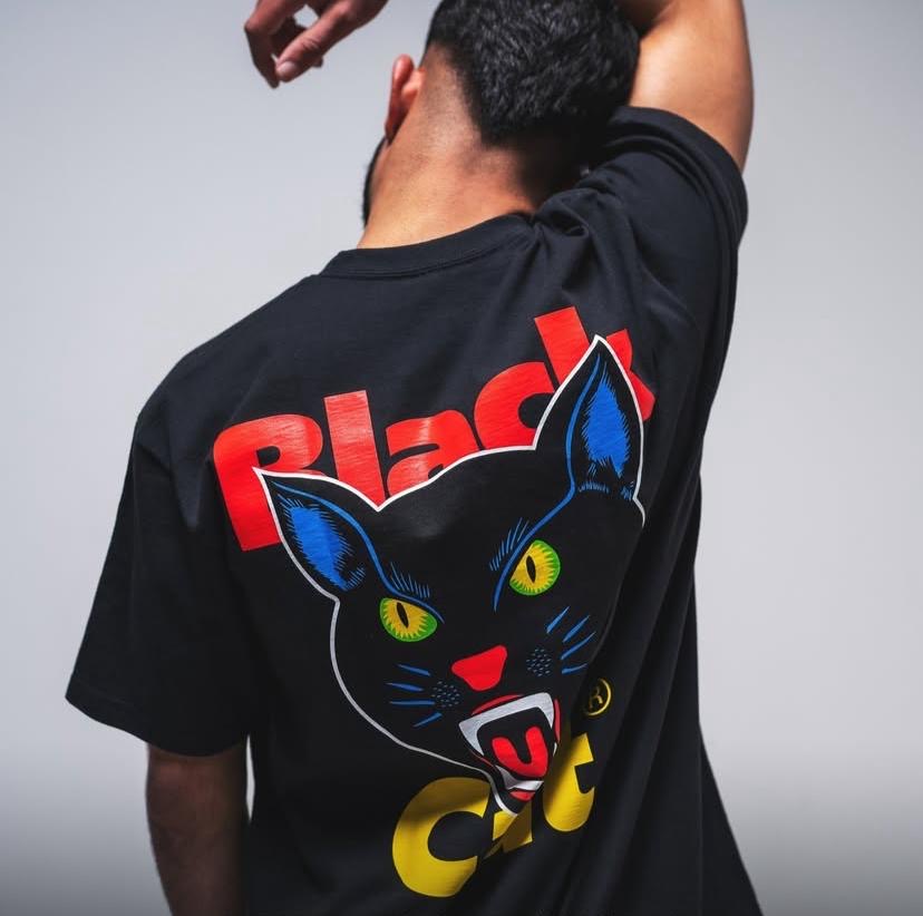 Supreme Black Cat Tee Black White