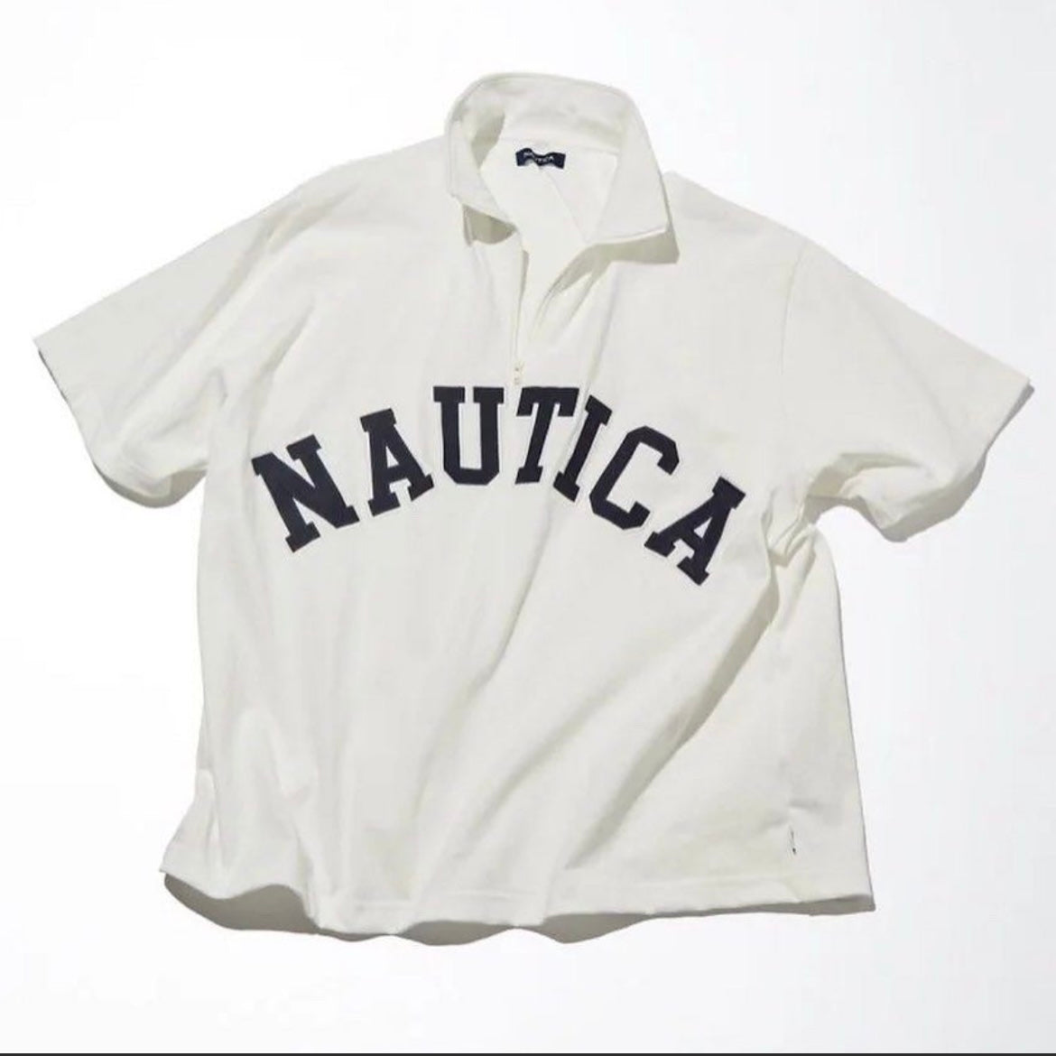 Nautica JP Arch Logo Half Zip SS Tee