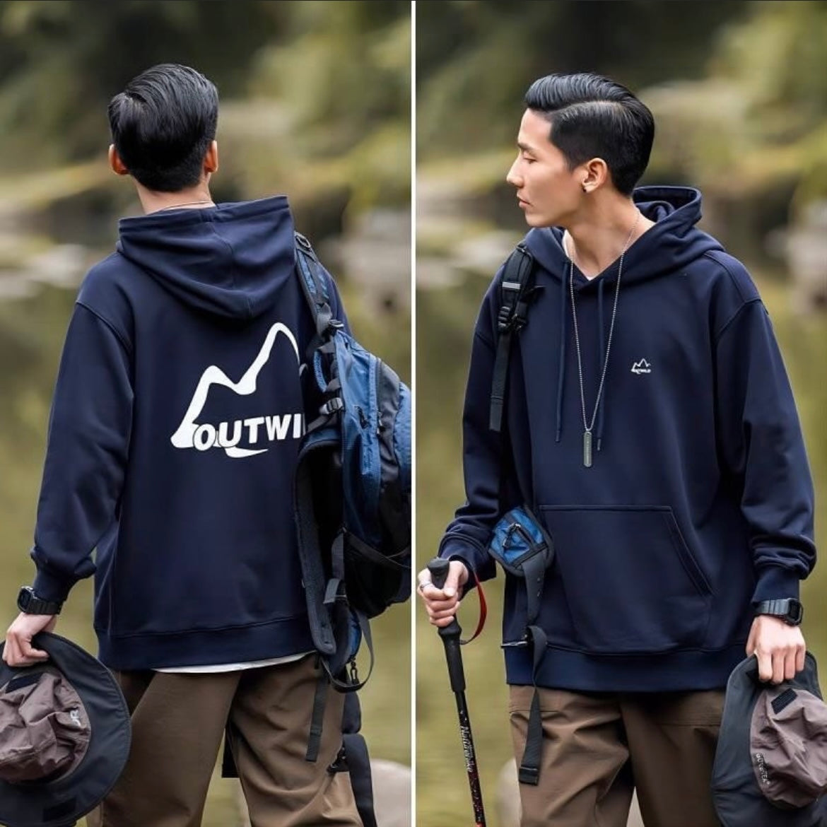 Preorder 預訂 OutWild Big Logo Hooded Sweatshirt Black Navy White 黑色 深藍色 白色
