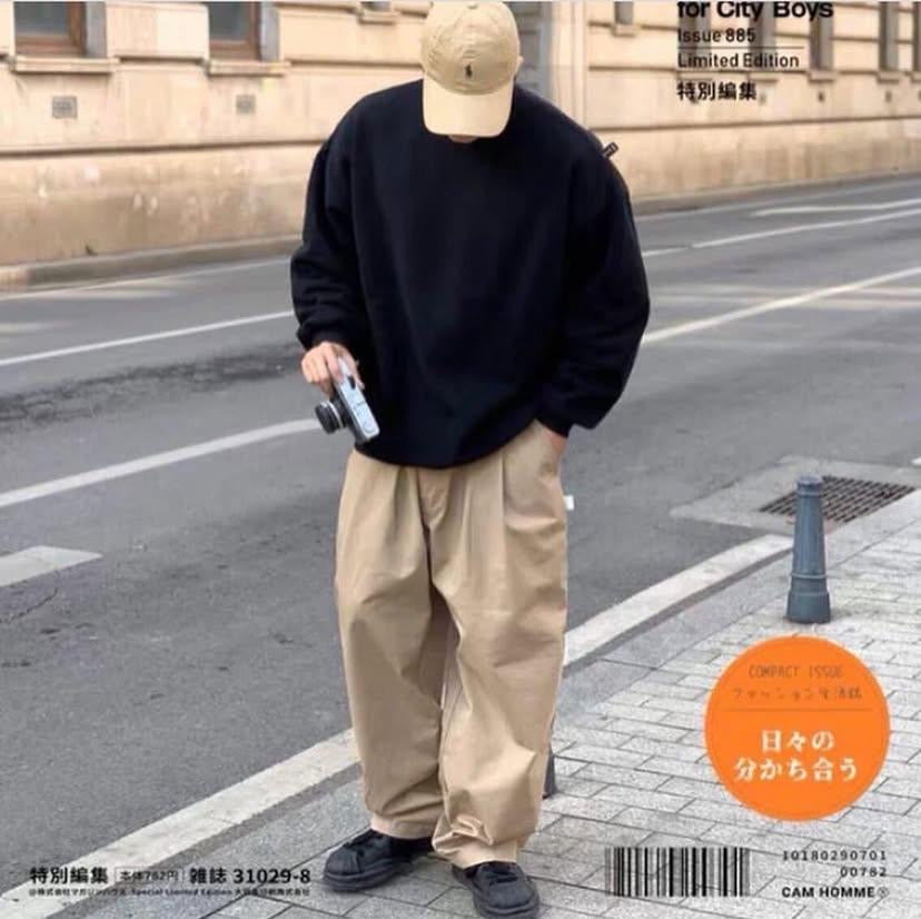 NORLN NR 2-Pleats Wide Chino Beige Black Cement