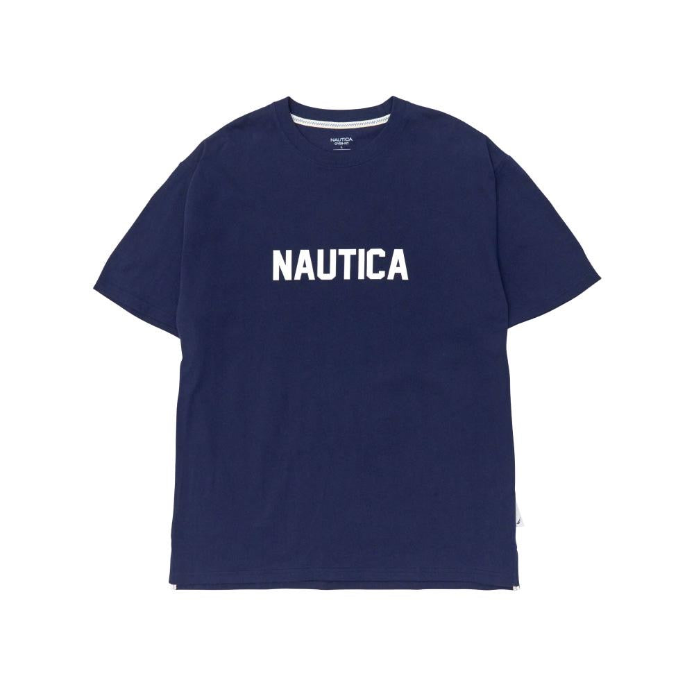 Nautica KR Slogan Basic Logo Tee Black Blue Carol Navy White