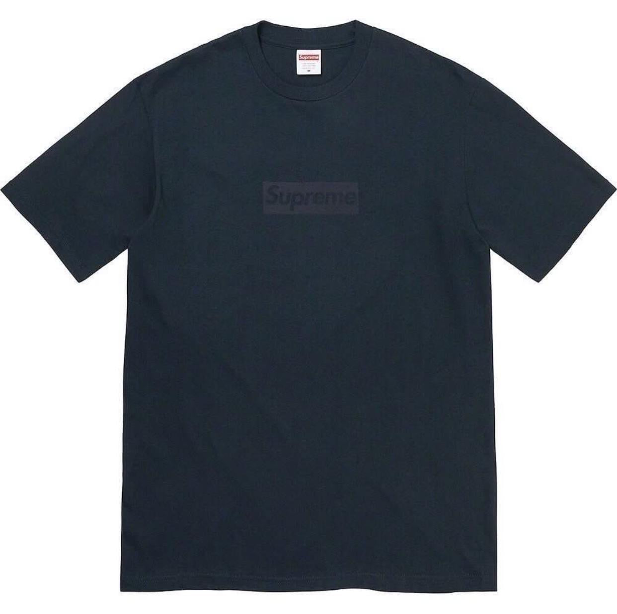 Supreme Tonal Box Logo Tee Black Navy