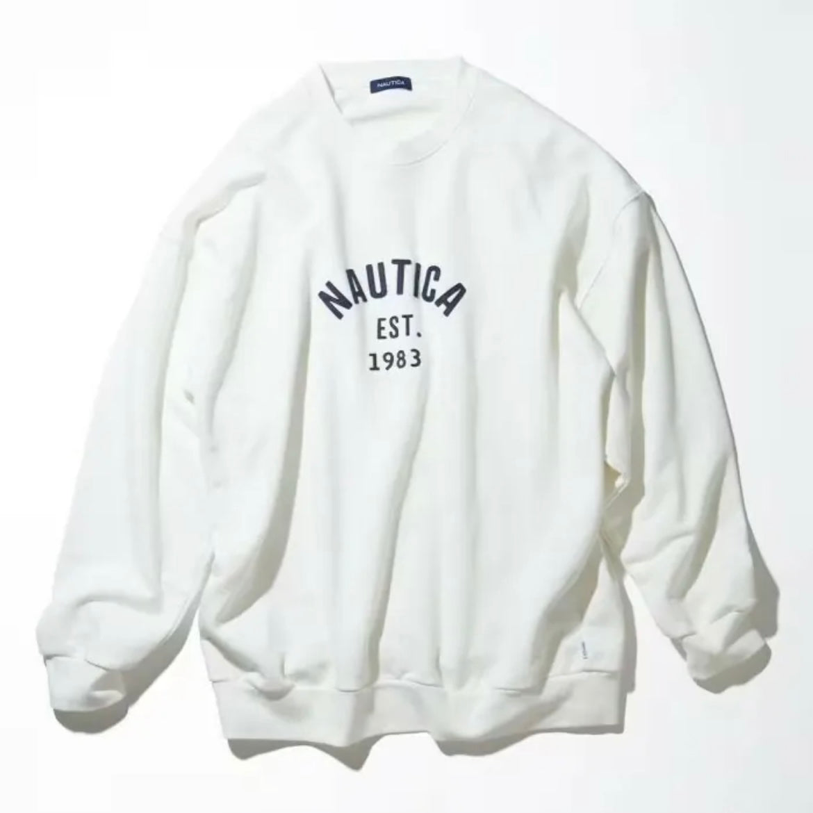 Nautica JP Felt Patch Arch Sweatshirt Crewneck White