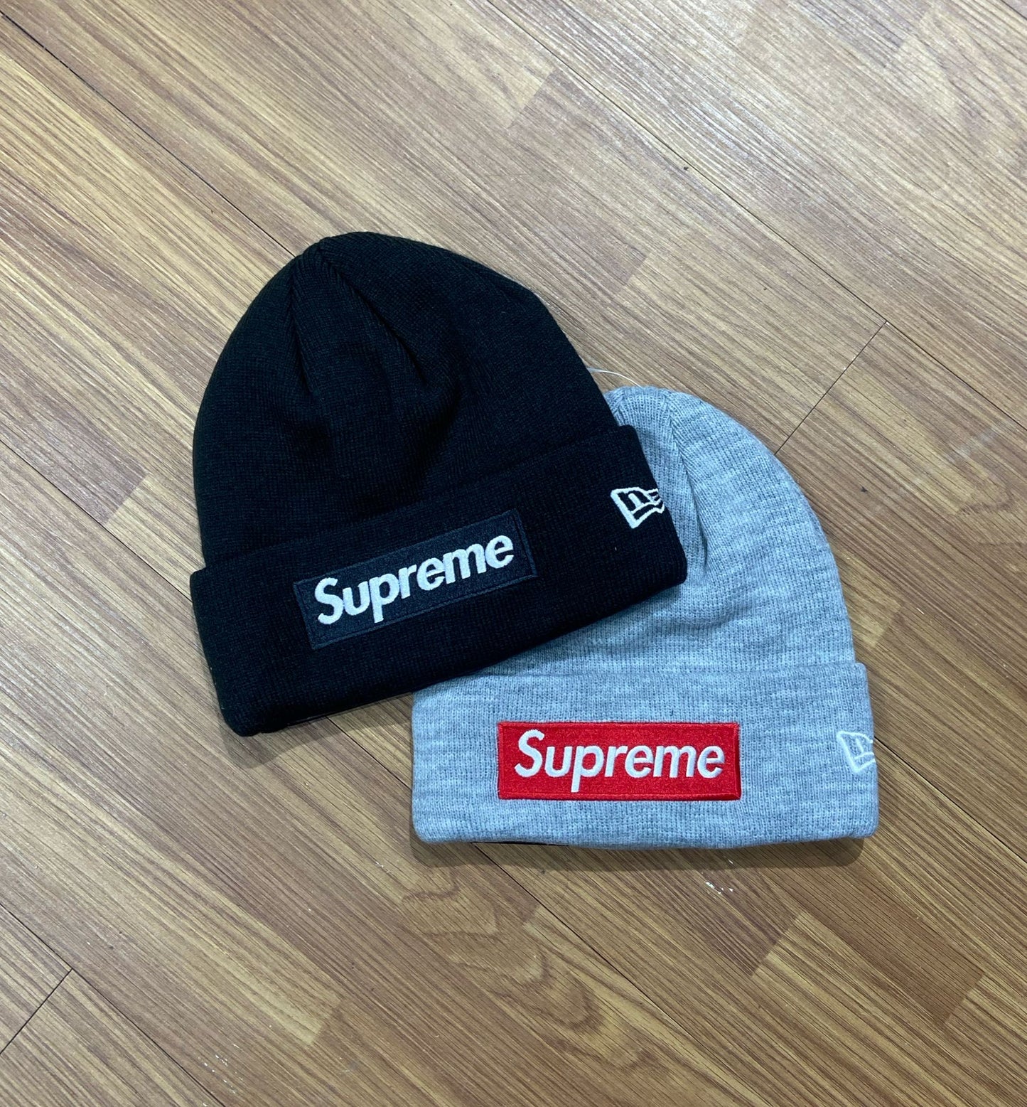 Supreme x New Era Box Logo Beanie Black Grey