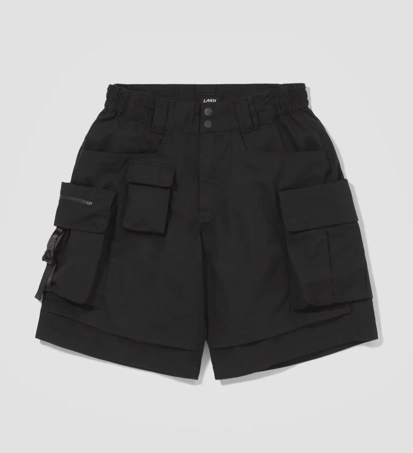 LAKH Supply 10 Pockets Cargo Shorts Ripstop Black SH-TPC-RSBK