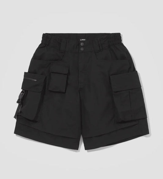 LAKH Supply 10 Pockets Cargo Shorts Ripstop Black SH-TPC-RSBK