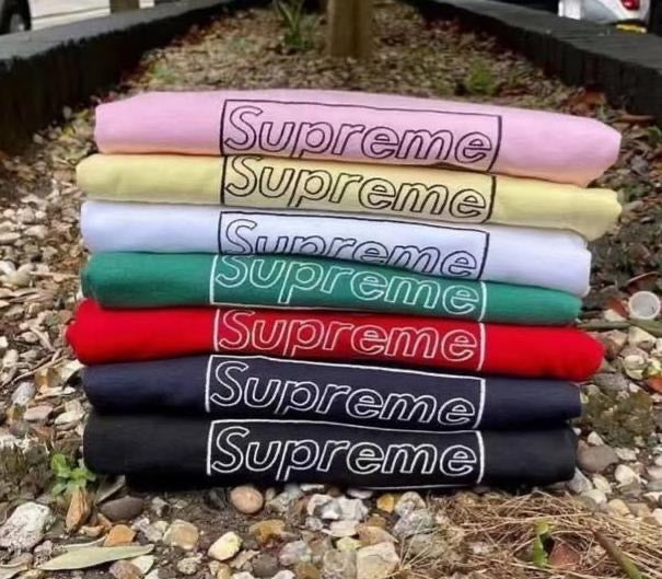 Supreme x Kaws Chalk Box Logo Tee Black White