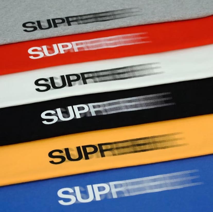 Supreme Motion Logo Tee Black Grey White Dark Green
