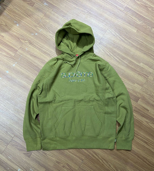 Supreme Multicolor Classic Logo Hooded Sweatshirt Hoodie Olive