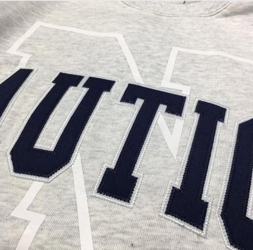 Nautica KR Arch N Logo Sweat Crewneck Ash Grey Navy Heather Grey