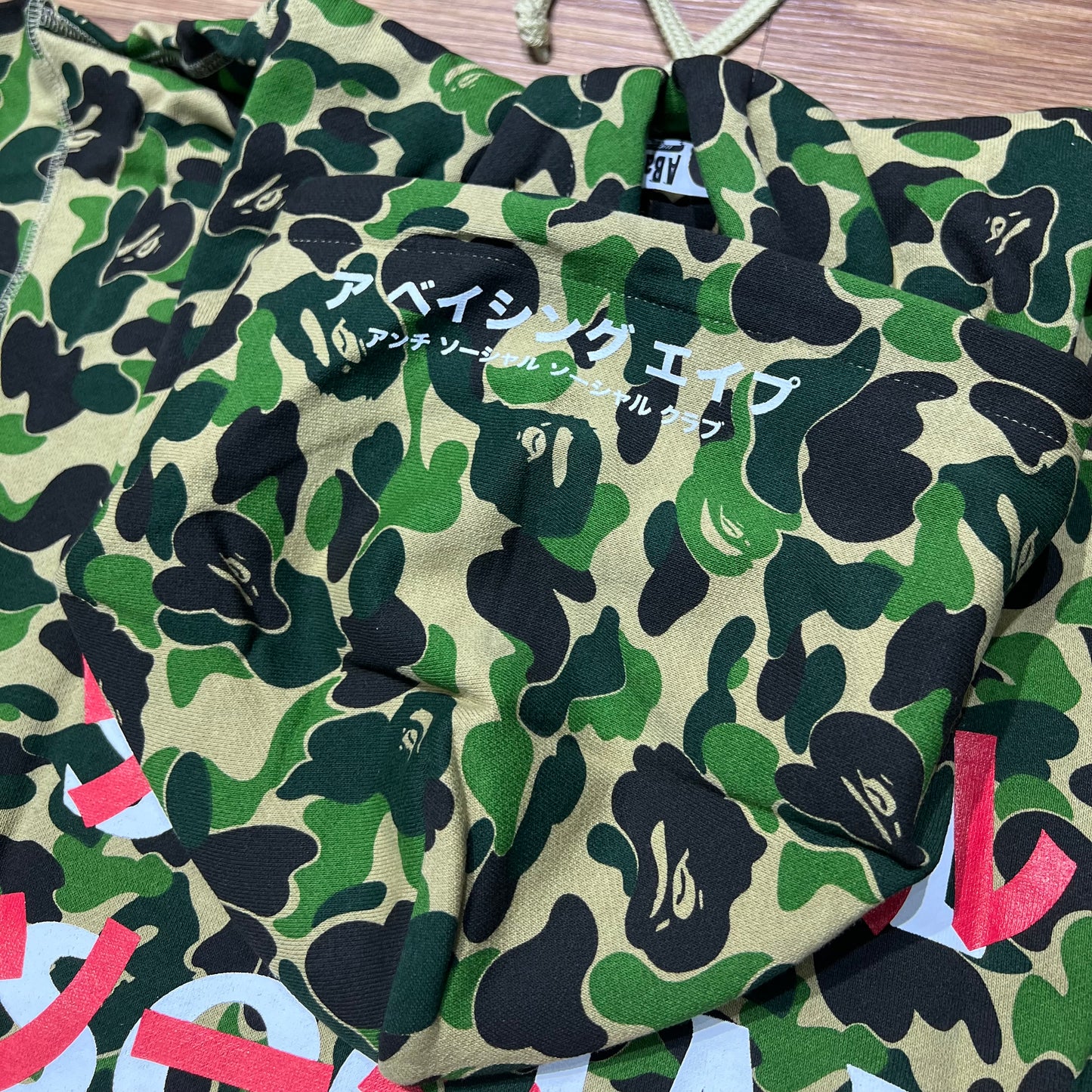 Anti Social Social Club ASSC x Bape Full Camo Hoodie Green 1G23114913