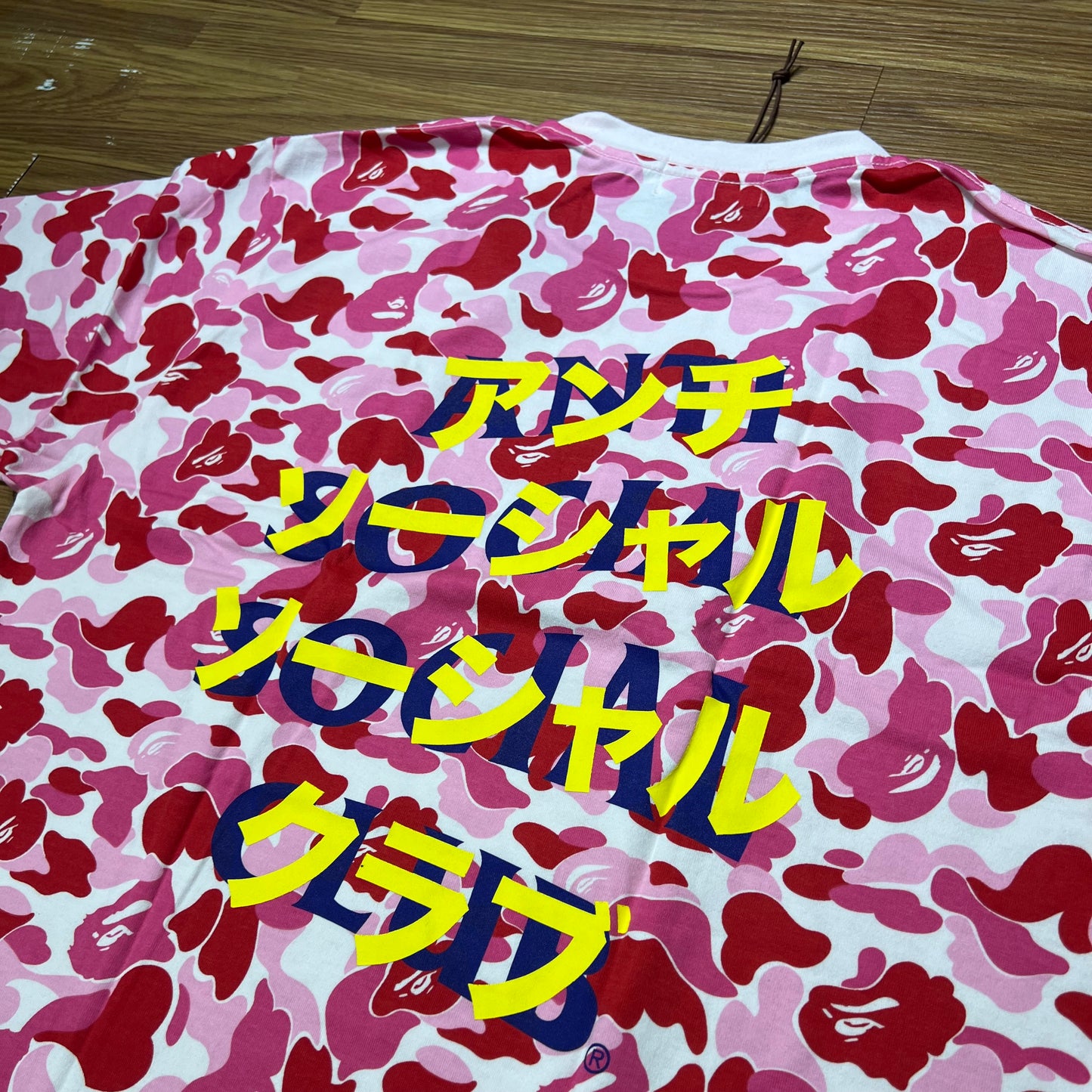 ASSC x BAPE 滿版粉紅迷彩短 T 實拍 1G23109919 Pink Camo