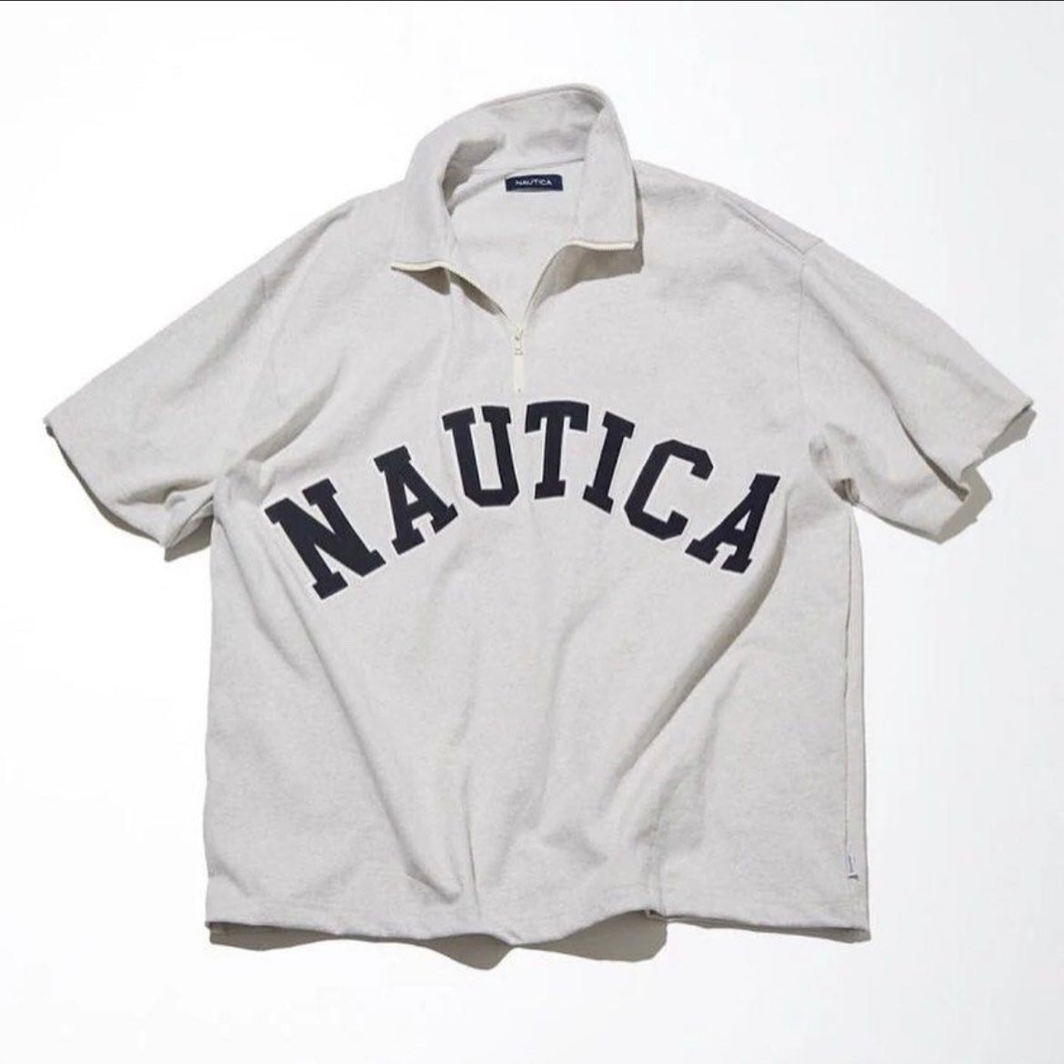 Nautica JP Arch Logo Half Zip SS Tee