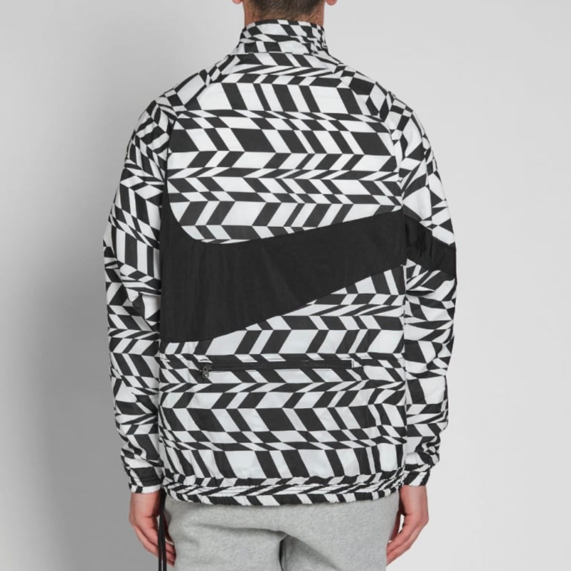 Nike NSW Ultra Swoosh Woven Half Zip Jacket Anorak Black White AO0862-100 AO0862100