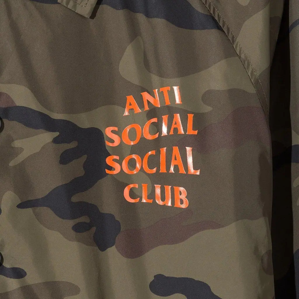Anti Social Social Club ASSC Camo Coach Jacket Green Camo Orange 黑色橙字