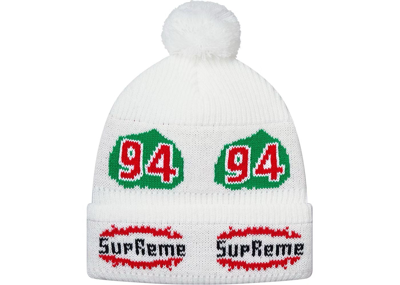 Supreme Leaf Beanie Black White