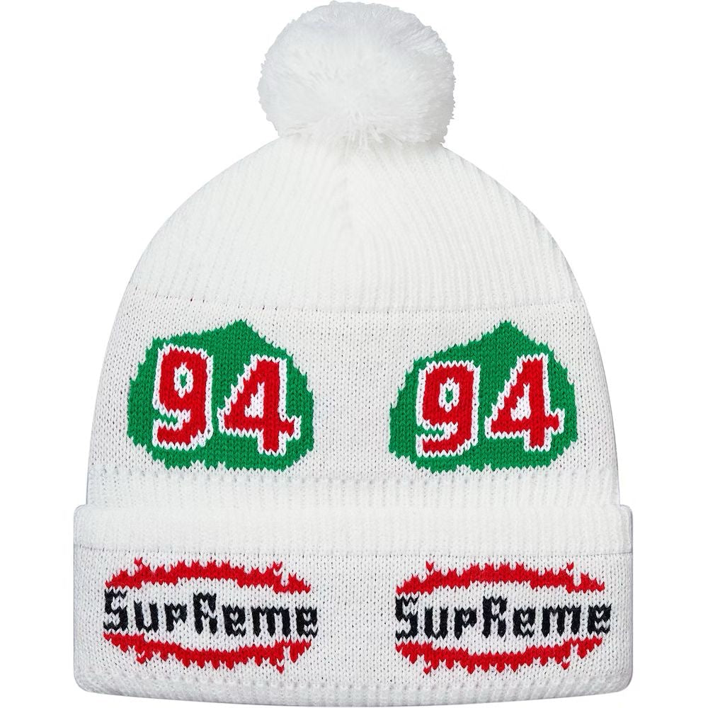 Supreme Leaf Beanie Black White