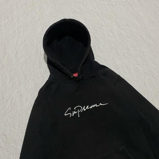 Supreme Classic Script Hooded Sweatshirt Hoodie Black