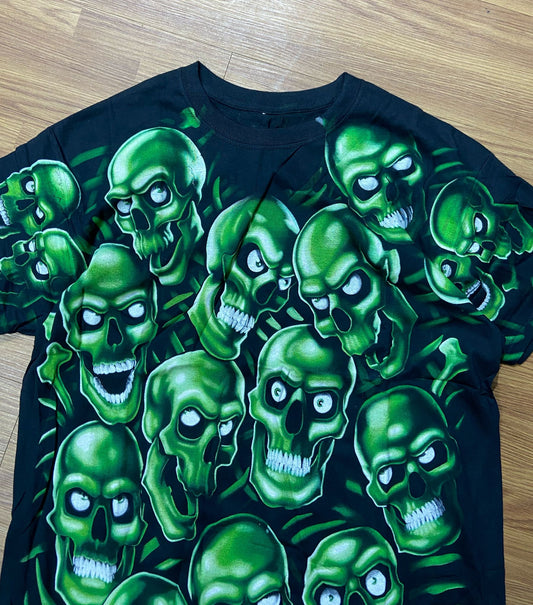 Liquid Blue Skull Pile Tee (Wear by Travis Scott) Black