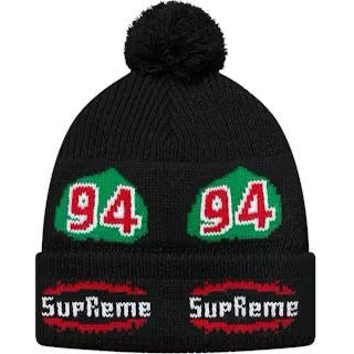 Supreme Leaf Beanie Black White