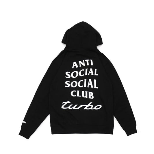 Anti Social Social Club ASSC x Neighborhood NBHD 911 Turbo Hooded Sweatshirt Hoodie Black 黑色白字
