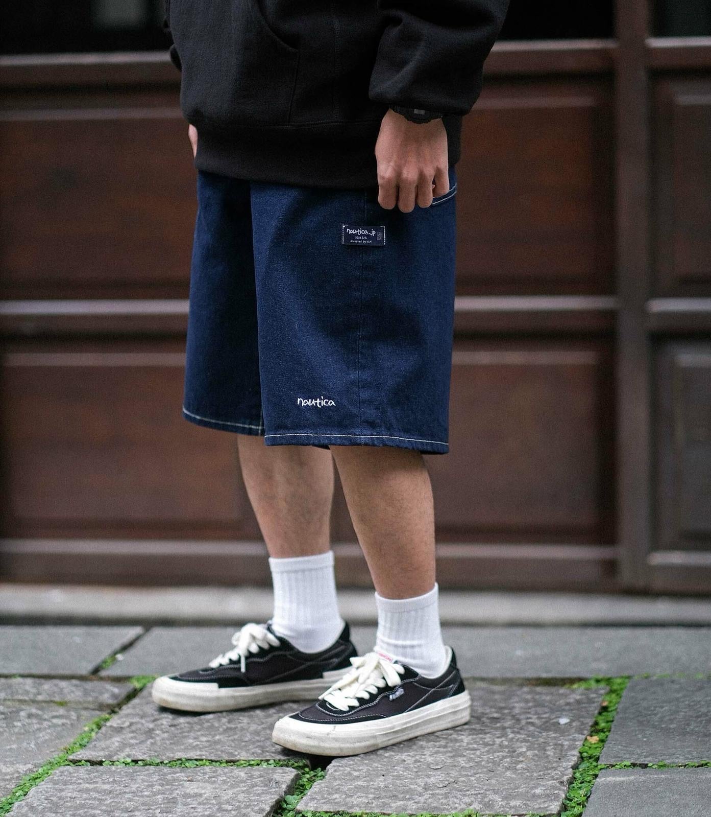 Nautica JP Basic 5-Pocket Denim Shorts Navy / Double Knee Denim Painter Shorts Light Blue