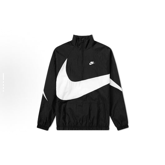Nike NSW Ultra Swoosh Woven Half Zip Jacket Anorak Black AJ2696-010 AJ2696010