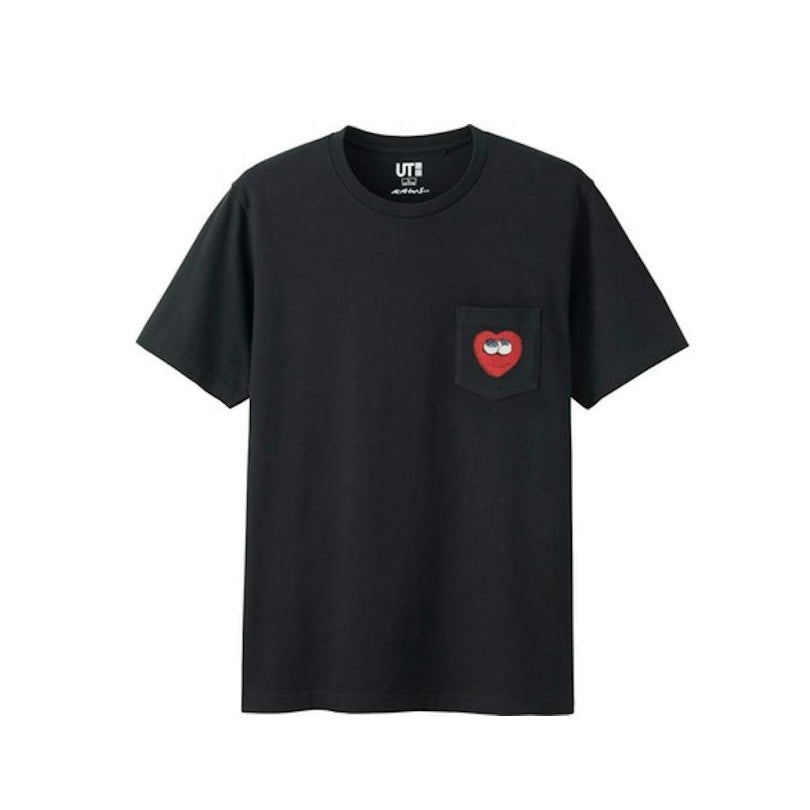 Kaws x Uniqlo UT Red Heart Pocket Tee Black 341-178187