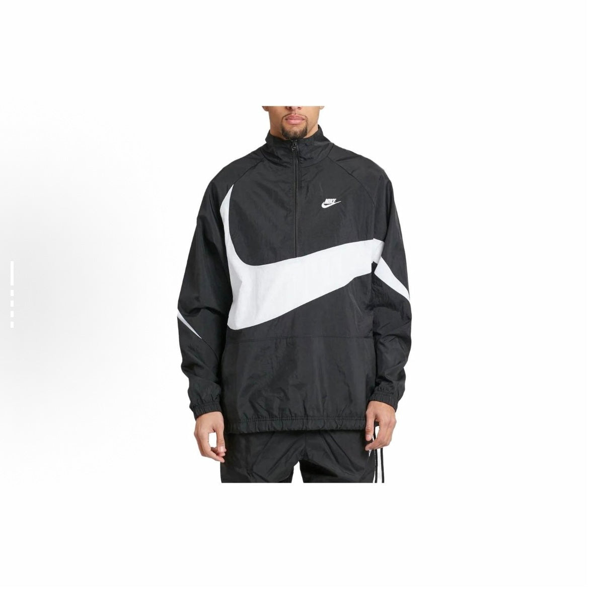 Nike NSW Ultra Swoosh Woven Half Zip Jacket Anorak Black AJ2696-010 AJ2696010